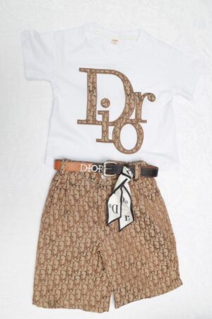 CD 2PC Logo Short Set Tan/WHite