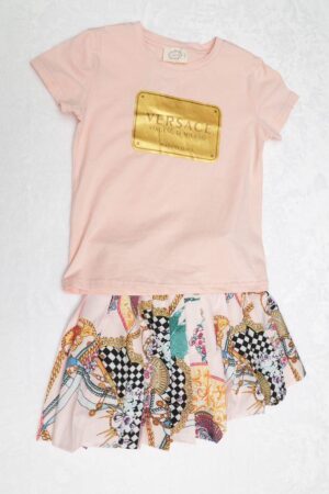 VV 2PC Skirt Set Pink/Gold