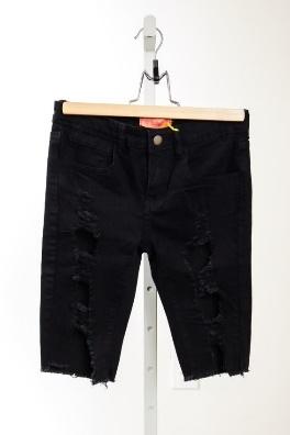 Ripped Legged Shorts Black
