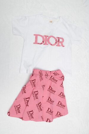 CD 2PC Short Logo Set Pink/White