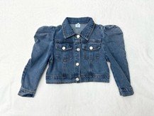Puff Shoulder Denim Jacket