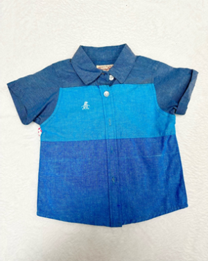 3 TIER BLUES Button Down SHirt