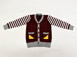 FF STRIPES Cardigan Burgundy