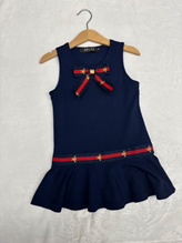 GG Bowtie Dress Blue